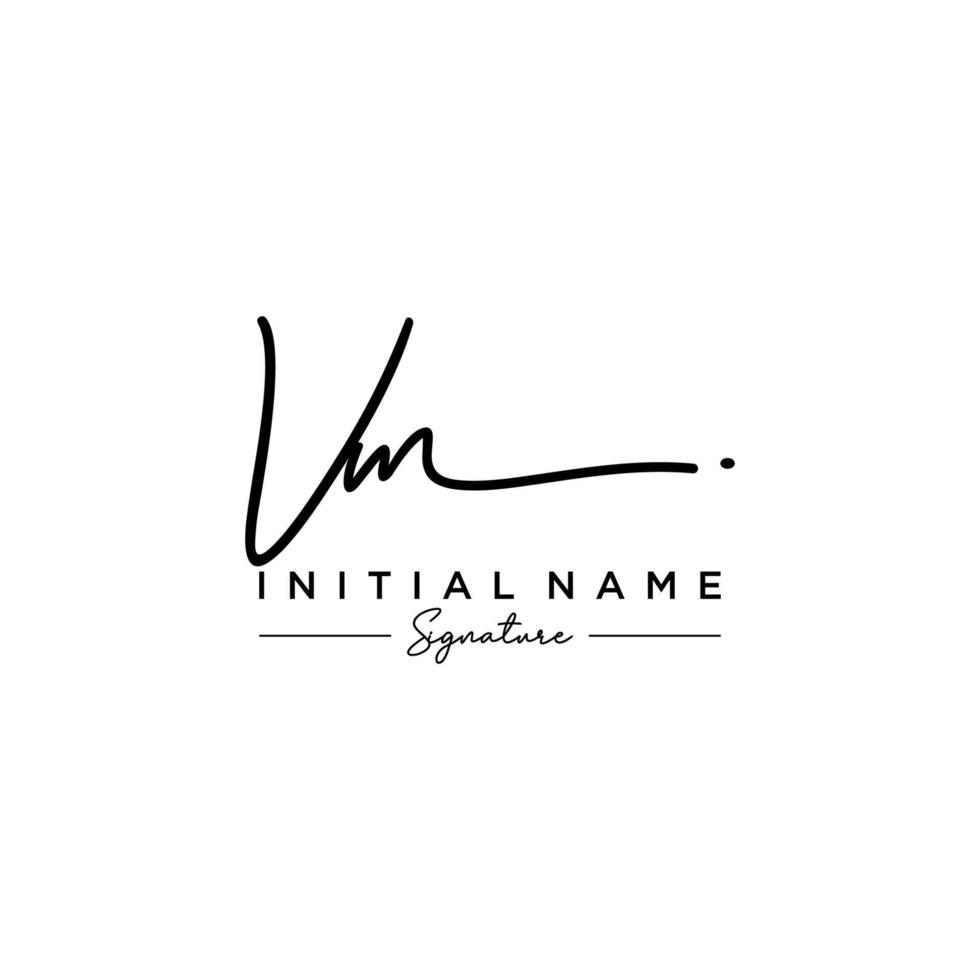 vector de plantilla de logotipo de firma de letra vm