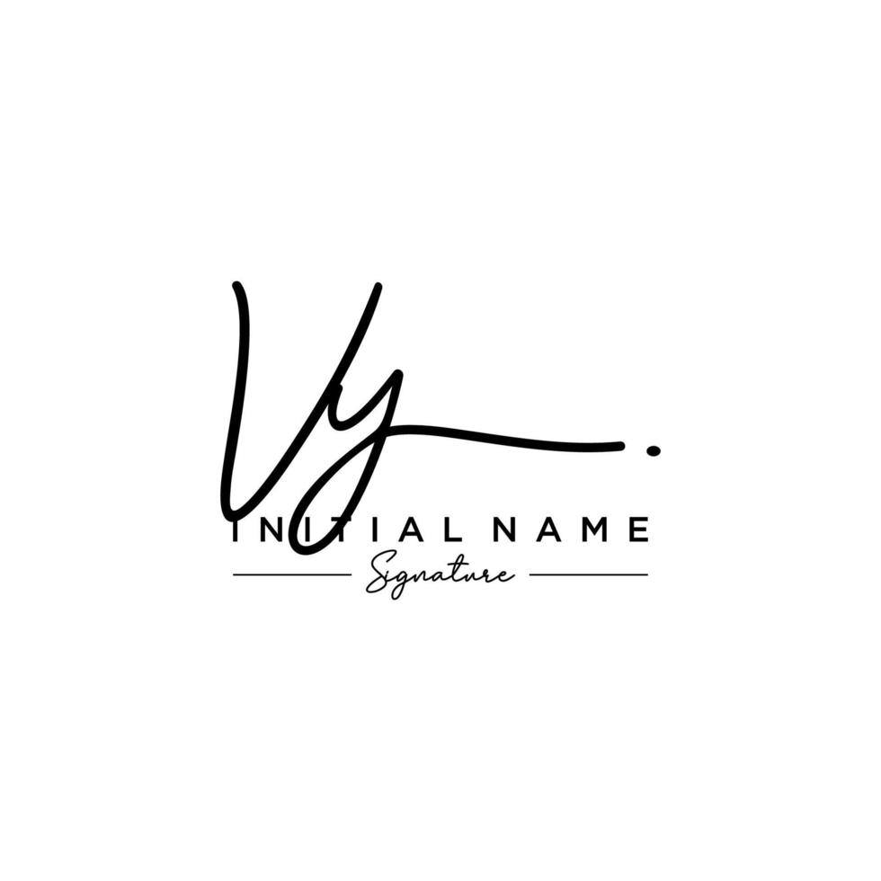 Letter VY Signature Logo Template Vector