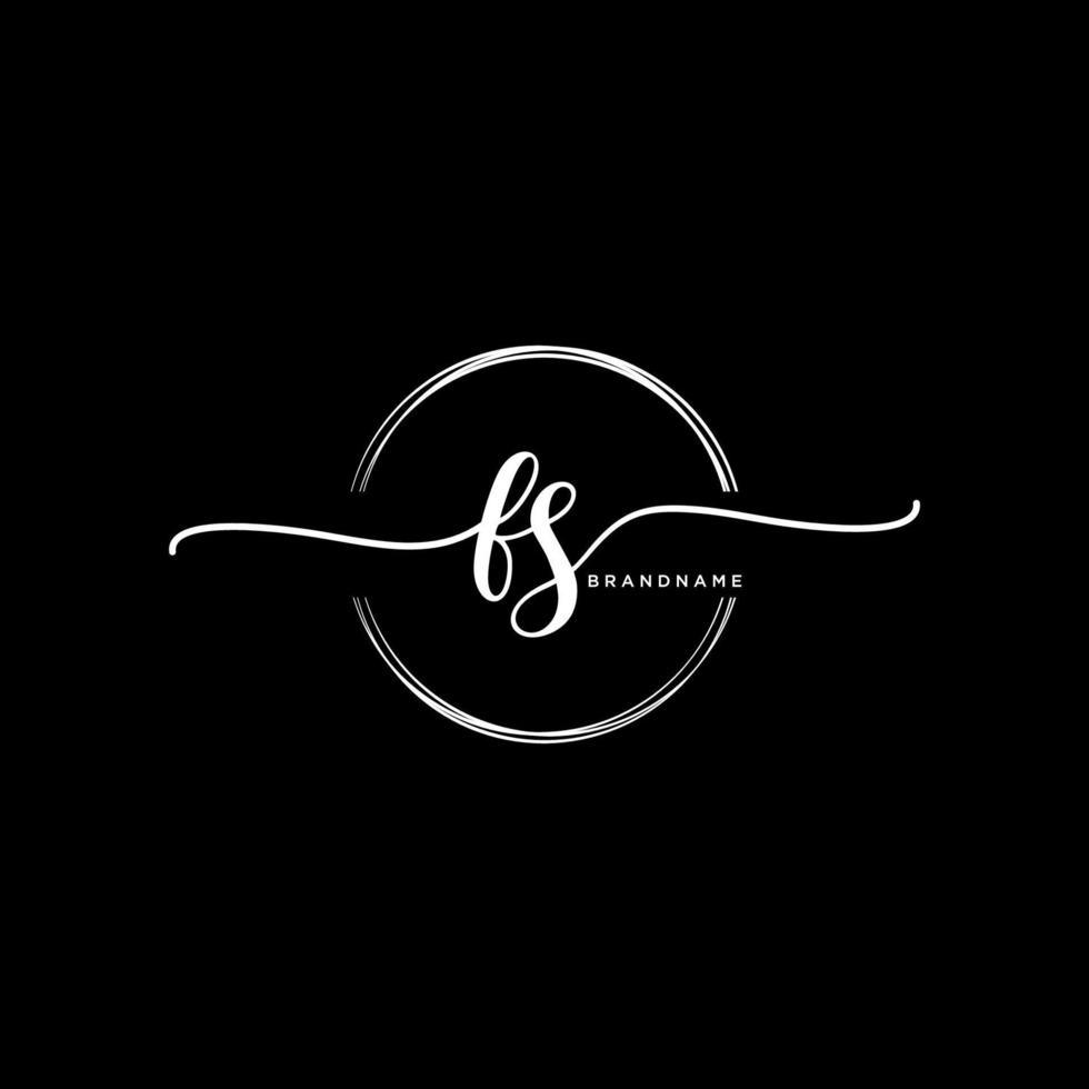 Initial FS feminine logo collections template. handwriting logo of initial signature, wedding, fashion, jewerly, boutique, floral and botanical with creative template for any company or business. vector