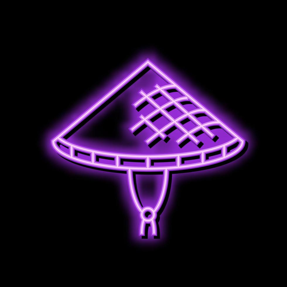 conical hat cap neon glow icon illustration vector