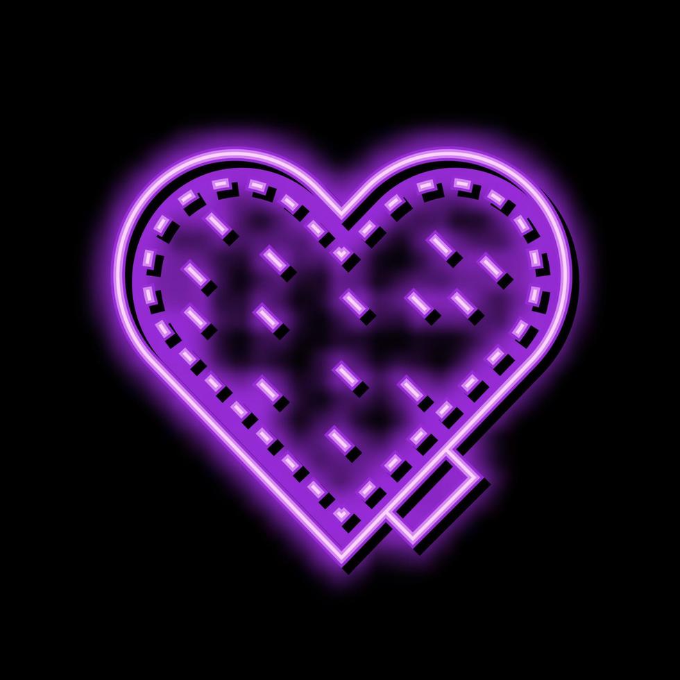 heart denim neon glow icon illustration vector