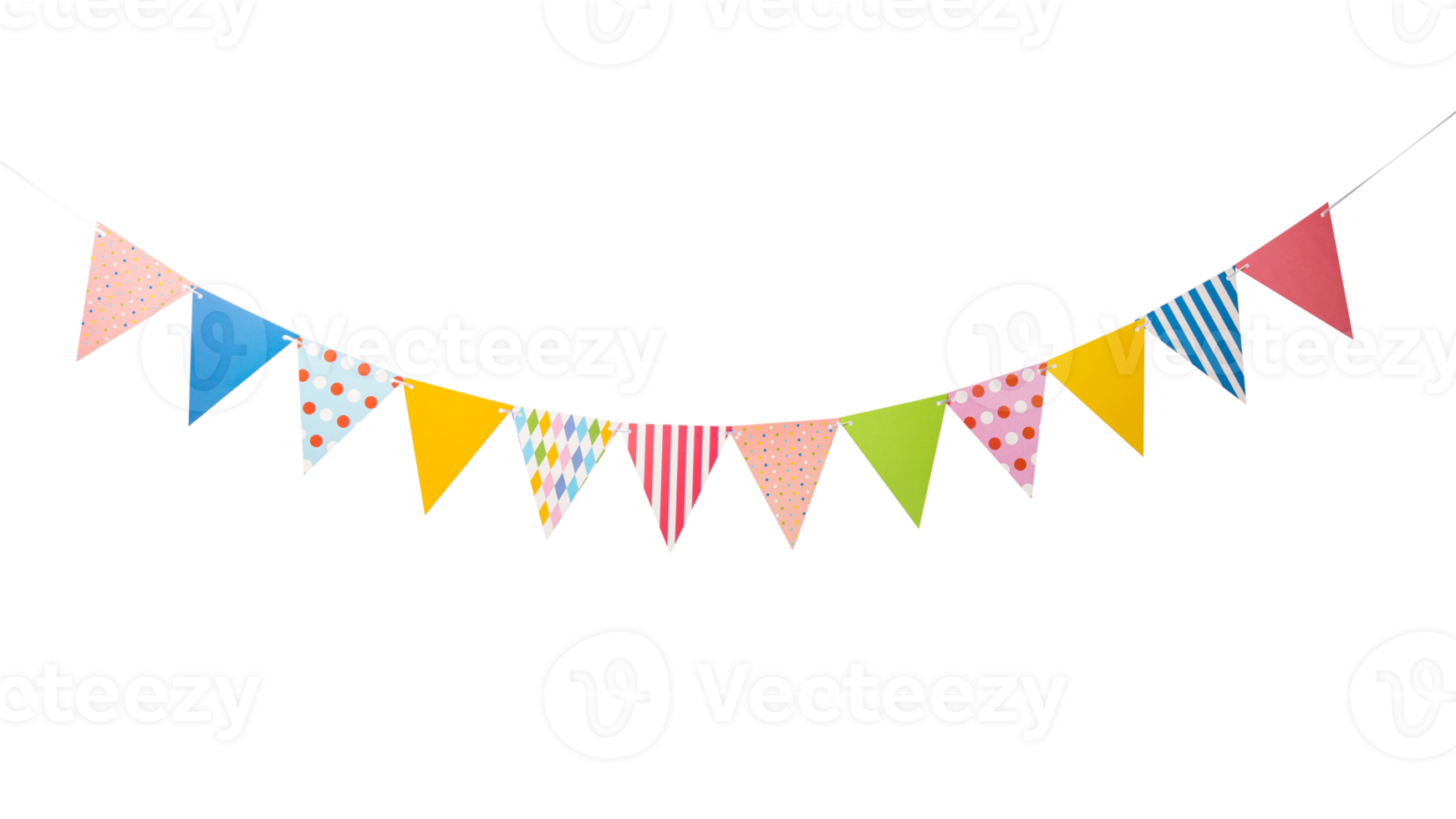 Paper Party flags cutout, Png file