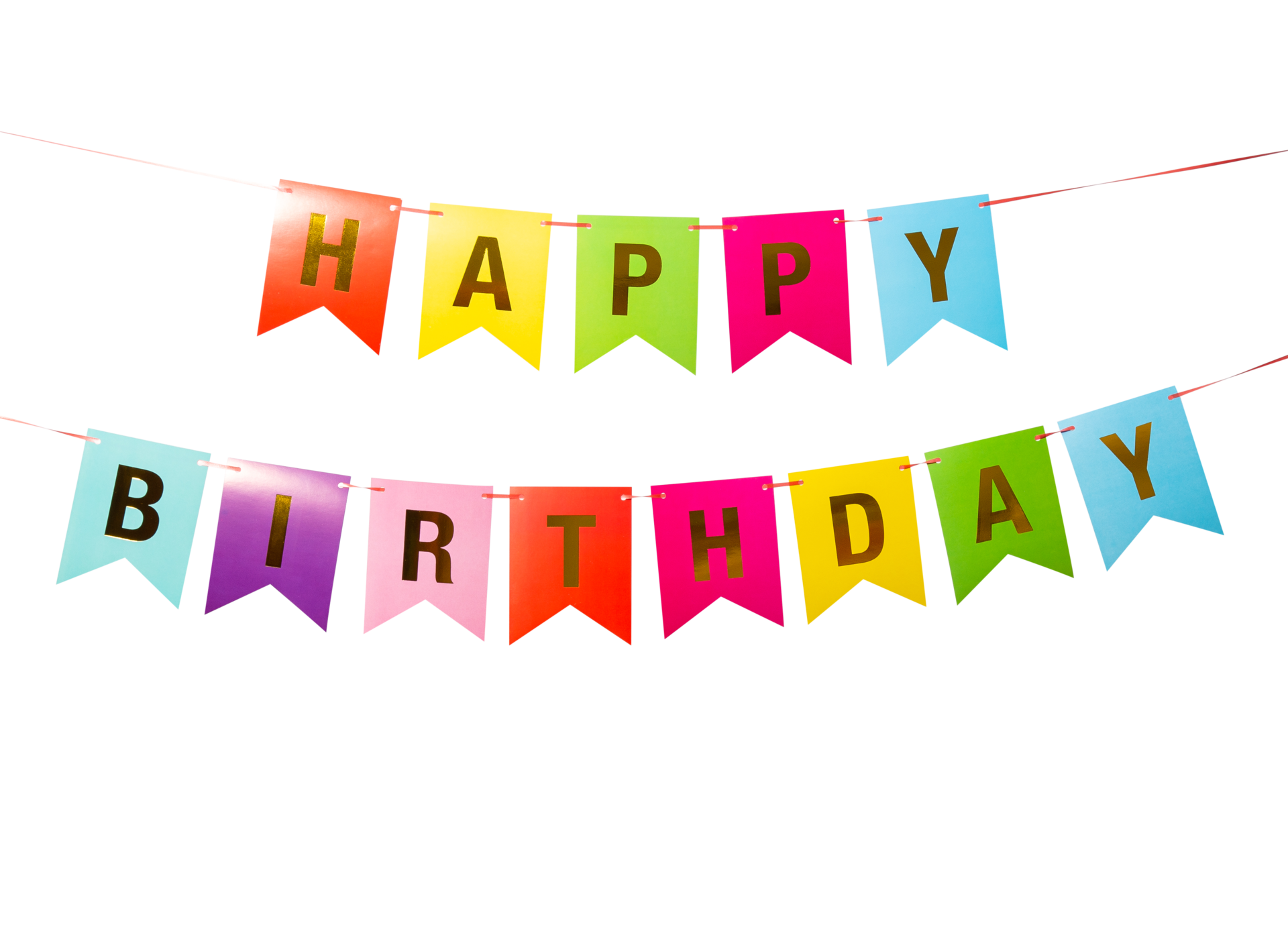 Paper Happy Birthday flags cutout, Png file 20575253 PNG