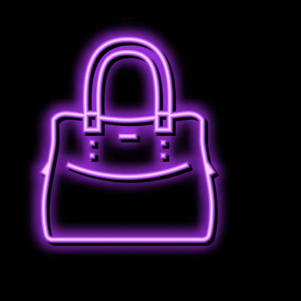 leather bag woman neon glow icon illustration vector