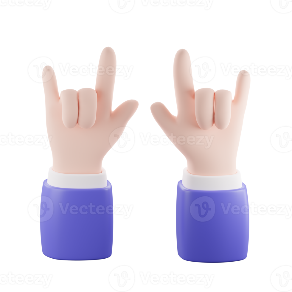 3d render of hand with gesture icons isolated png
