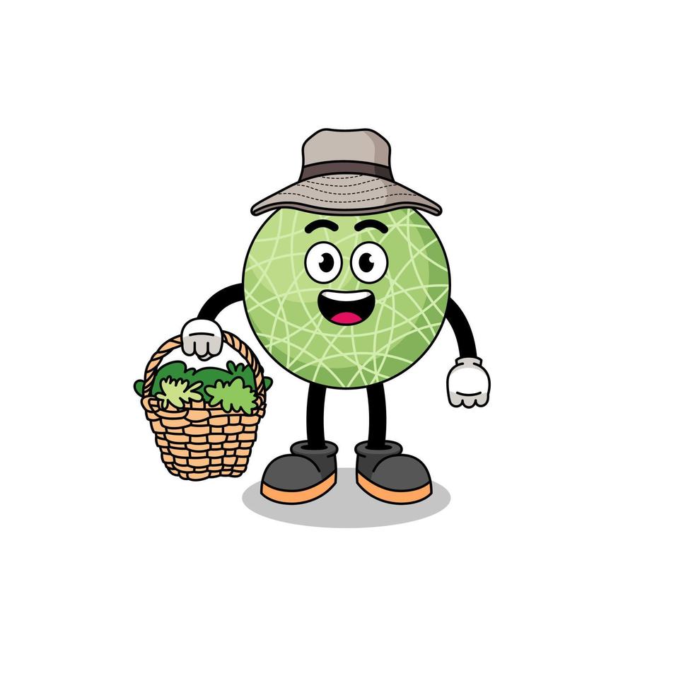 personaje ilustración de melón Fruta como un herbalista vector