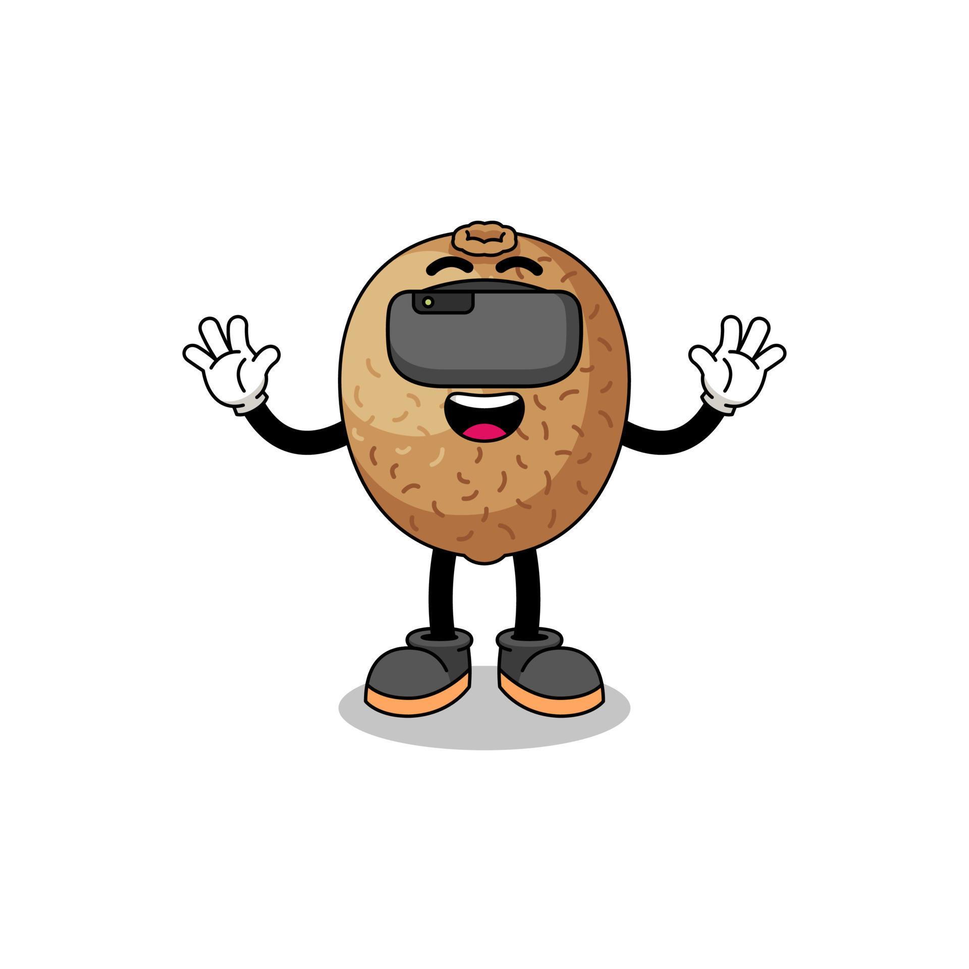 Illustration of kiwifruit with a vr headset 20575485 Vector Art at Vecteezy