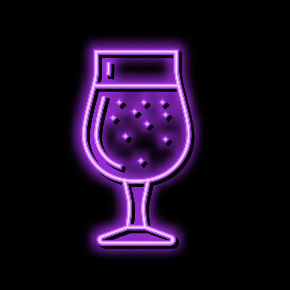 sour ale beer glass neon glow icon illustration vector