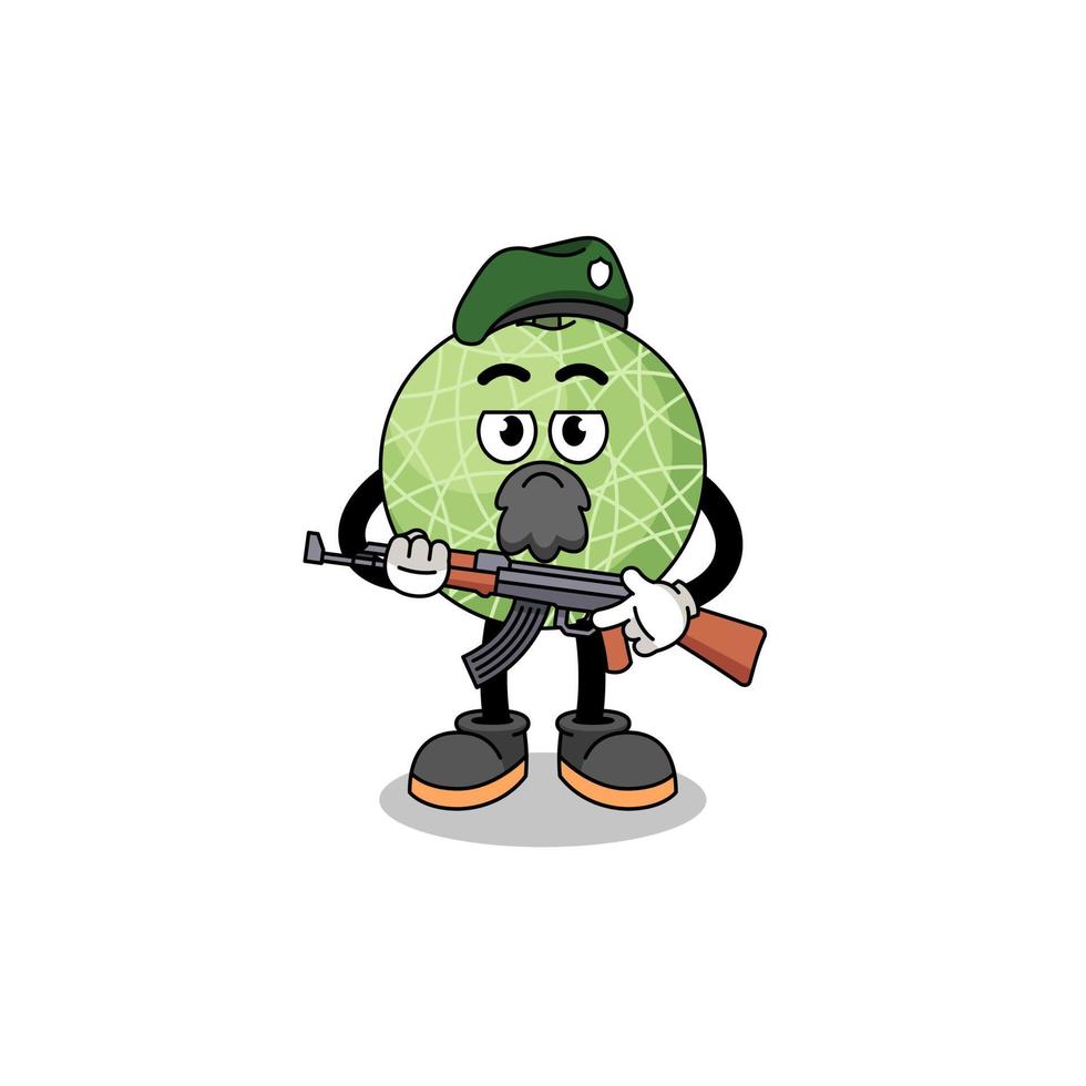 personaje dibujos animados de melón Fruta como un especial fuerza vector