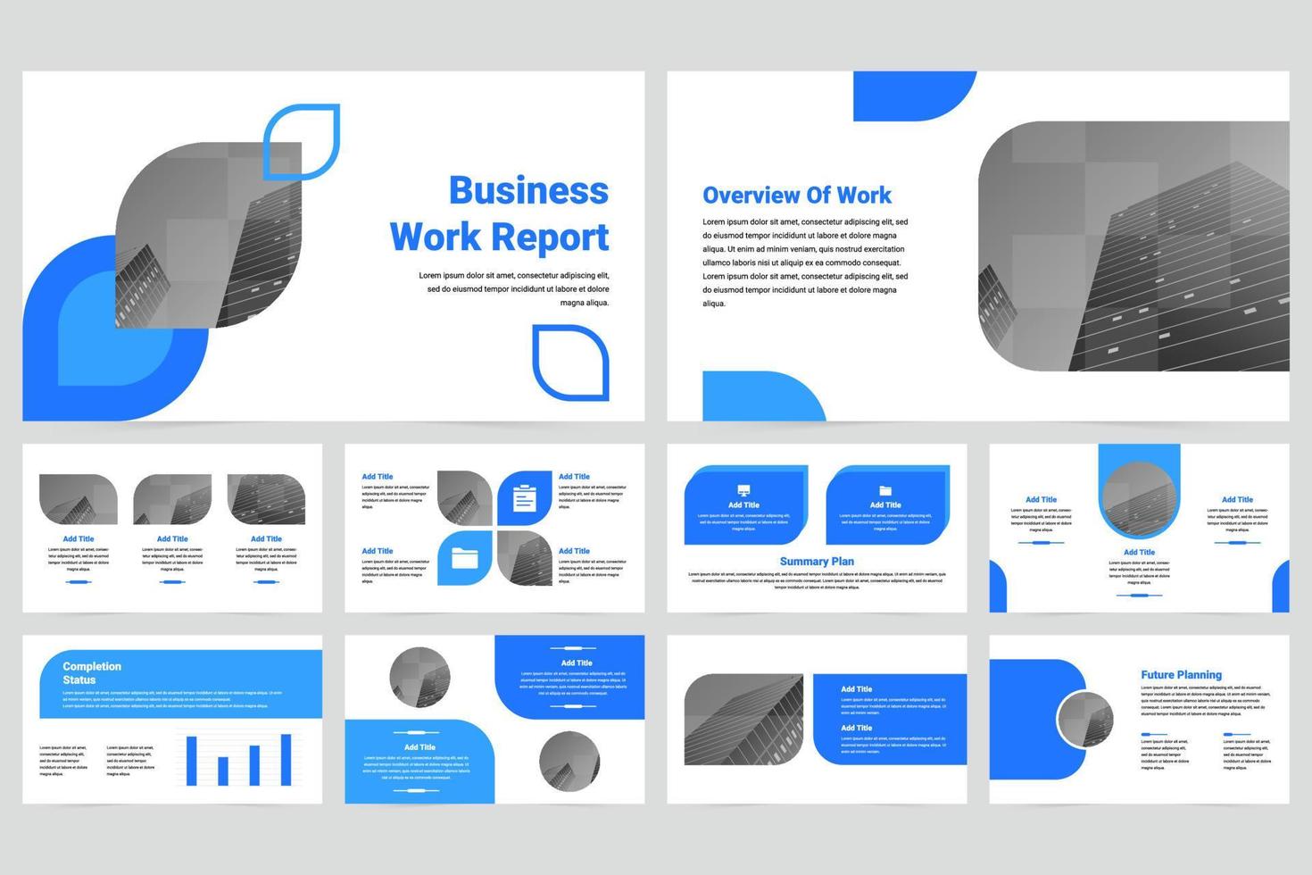 Blue Modern Business Work Presentation vector