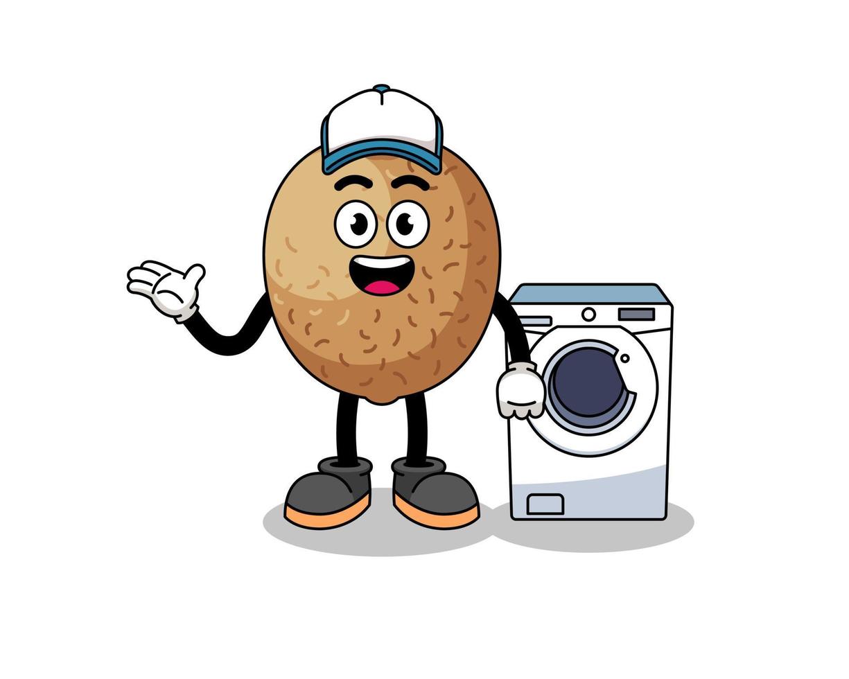 kiwifruit illustration as a laundry man vector