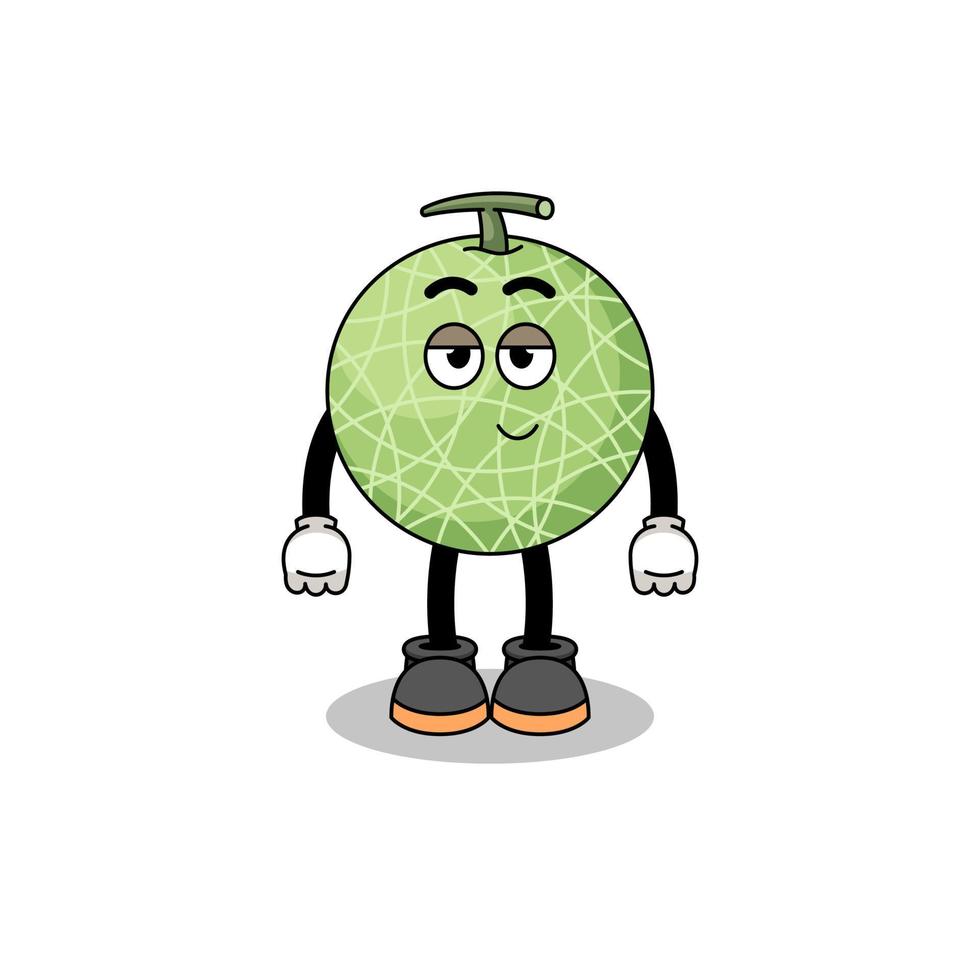 melon fruit cartoon couple with shy pose vector