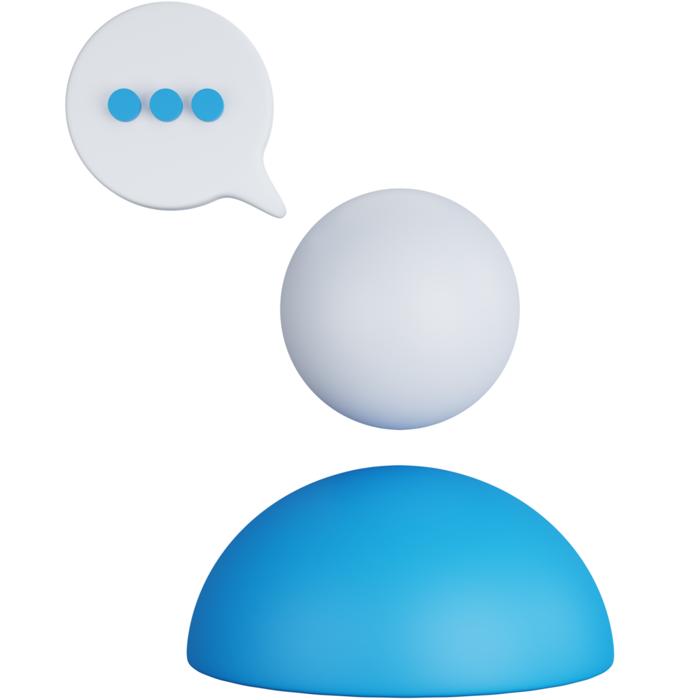 3D Illustration Chat Interactive User Isolated png