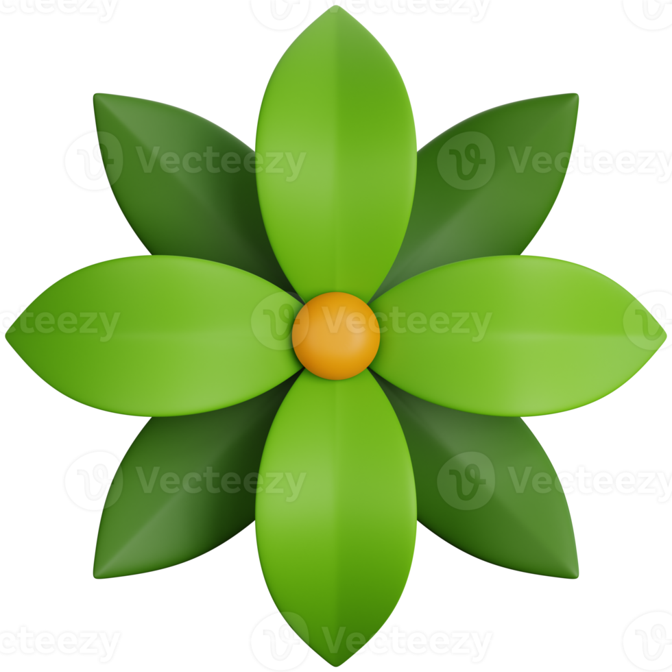 3D Rendering Top View Flowers Isolated png