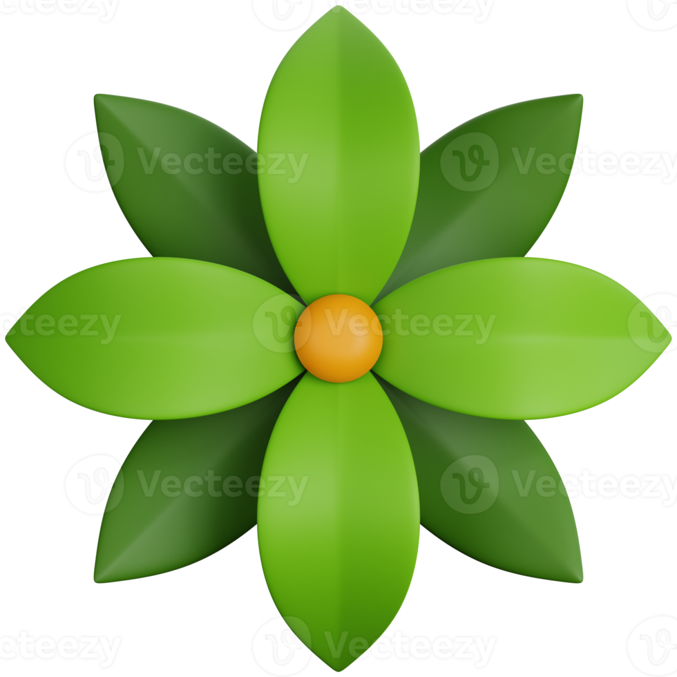 3d le rendu Haut vue fleurs isolé png