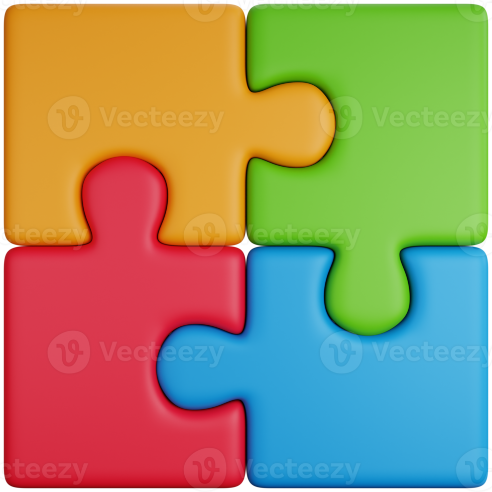 3d icône illustration coloré puzzles png