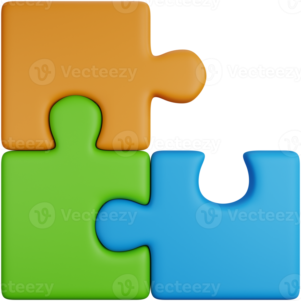 3D Icon Illustration of a Puzzle With One Piece Missing png