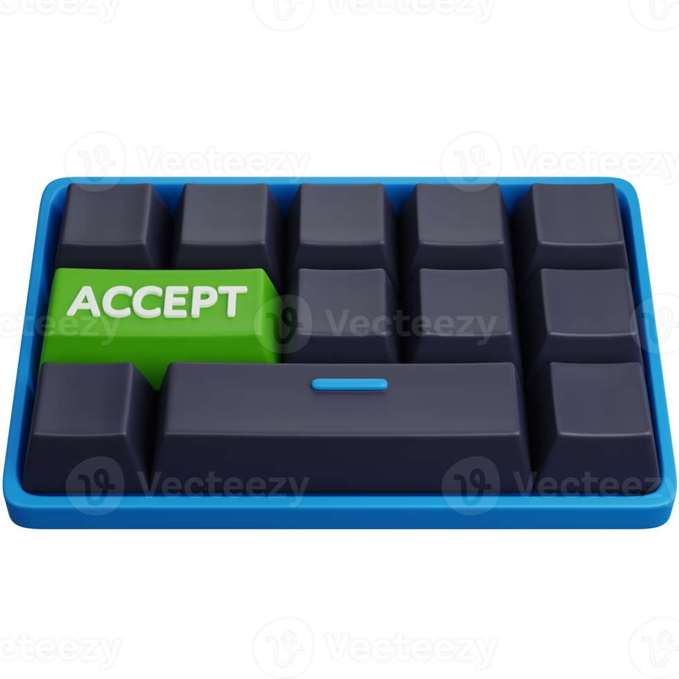 3D Illustration Computer Keyboard With Accept Key png