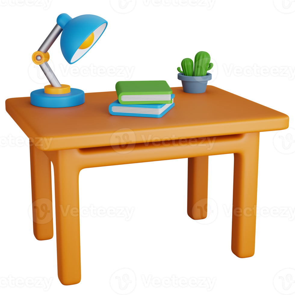 3D Icon Illustration Study desk png