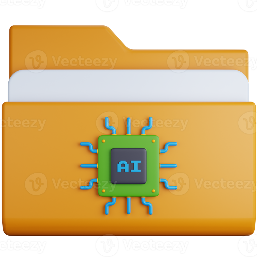 3d icona illustrazione ai cartella png