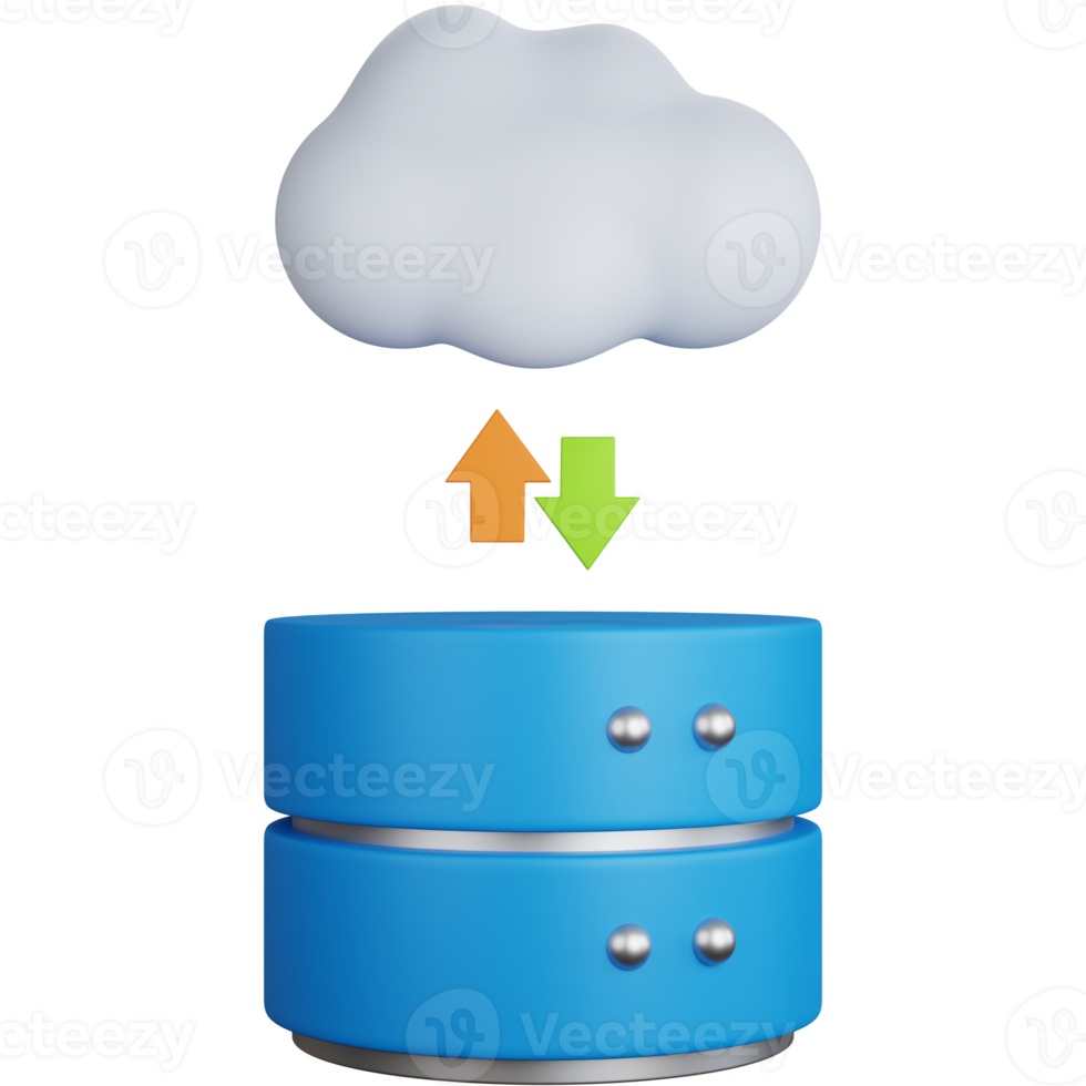 3D Icon Illustration Database Transfer Cloud png