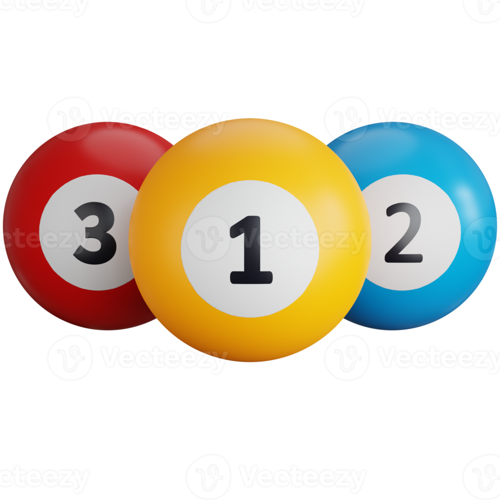 3D Icon Illustration Three billiard balls png