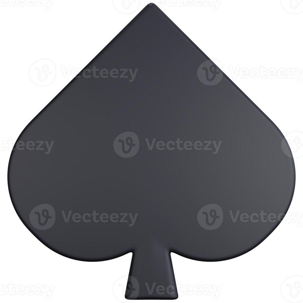 3d icoon illustratie zwart schoppen png