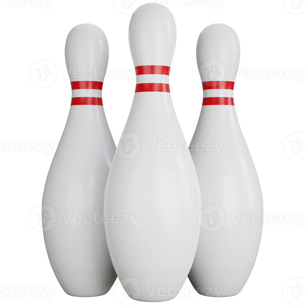 3d icône illustration Trois épingle bowling png