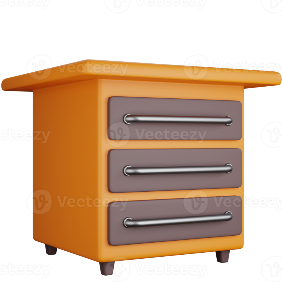 3D Icon Illustration A Cupboard With Three Drawers png