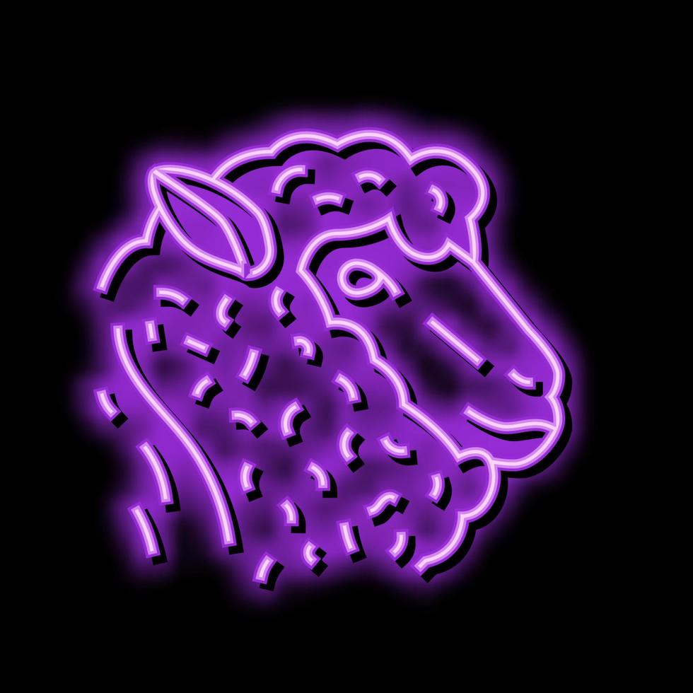 sheep animal zoo neon glow icon illustration vector