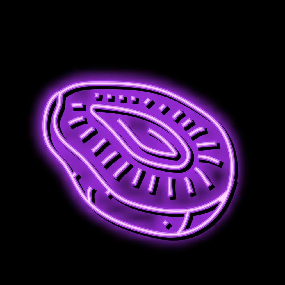 plum cut seed fruit neon glow icon illustration vector