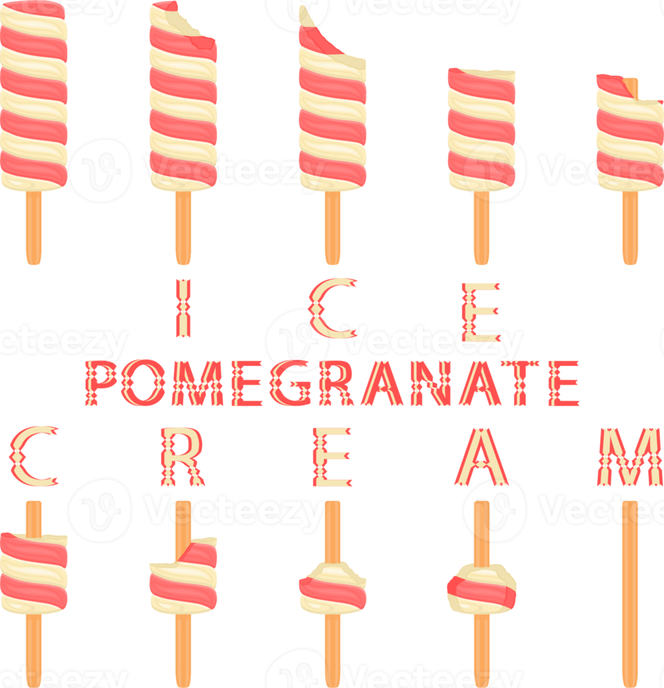 Big set various sweet tasty natural ice cream png