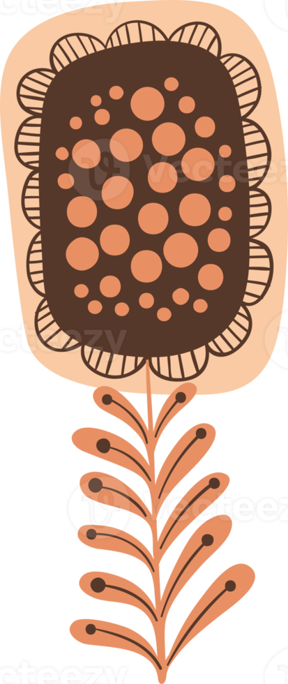 Folk flower. Illustration png