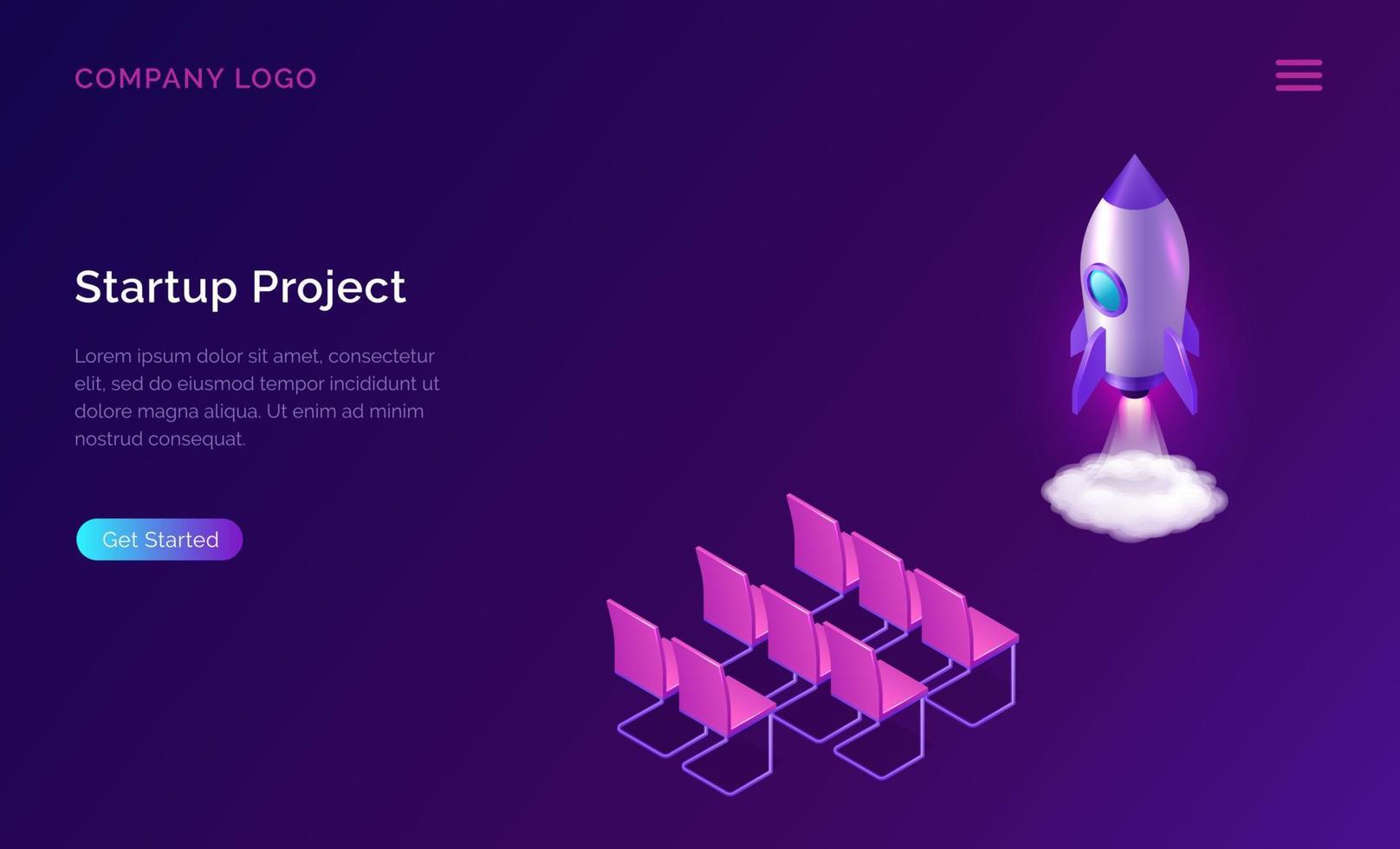 Business start up presentation isometric vector