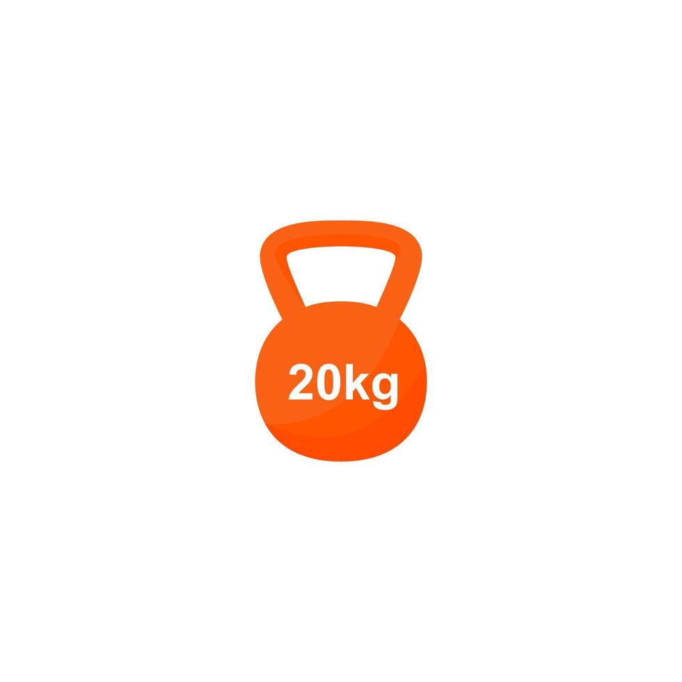 An orange weight with the letters 20k on it vector