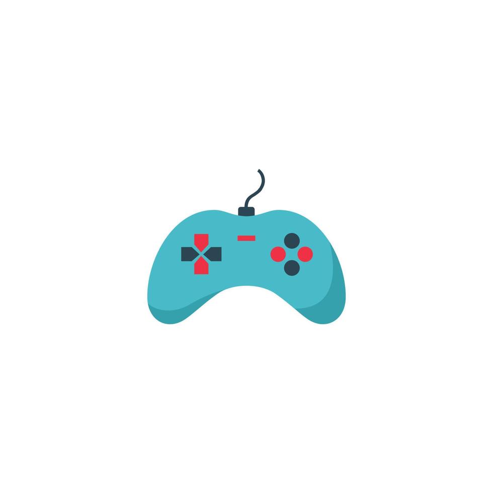 Blue game controller with a red and black controller on the bottom. vector