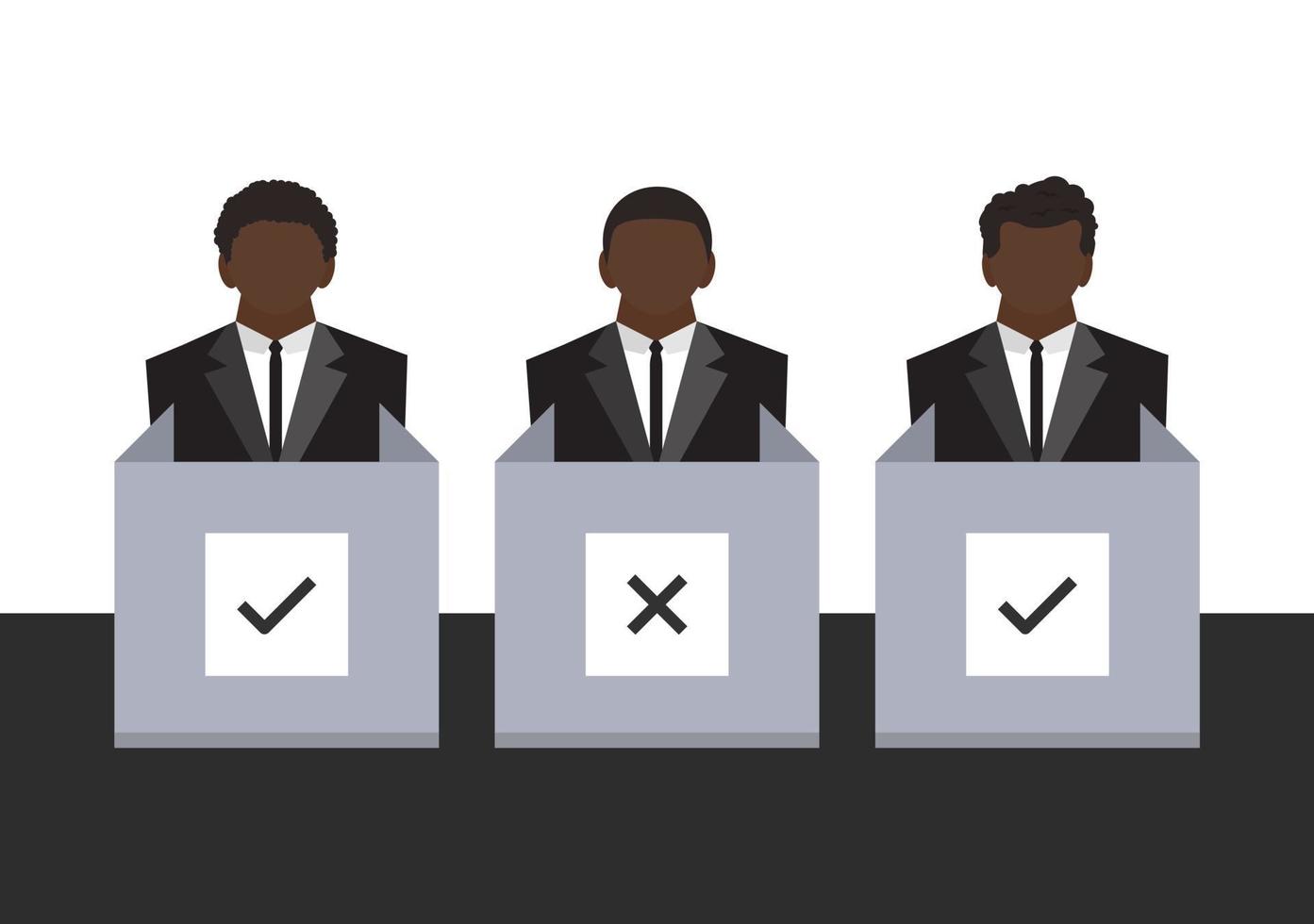 set of human voter at polling station background vector
