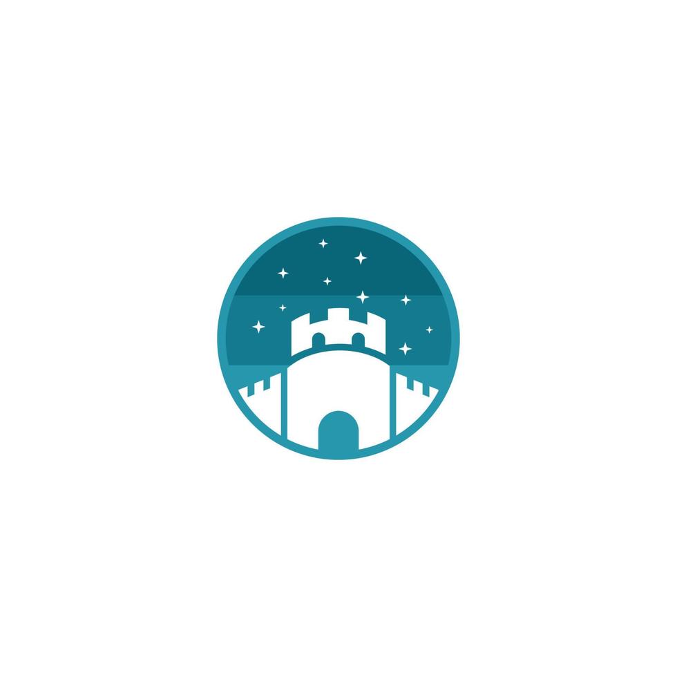 Castle tower logo design icon vector gradient