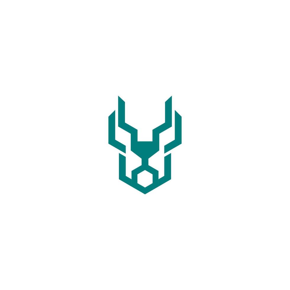 deer abstract line logo design. deer head logo vector