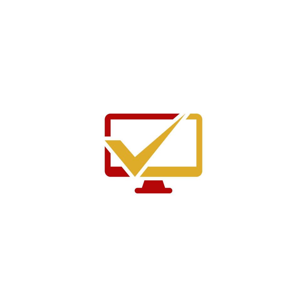 computer monitor screen abstract logo design vector