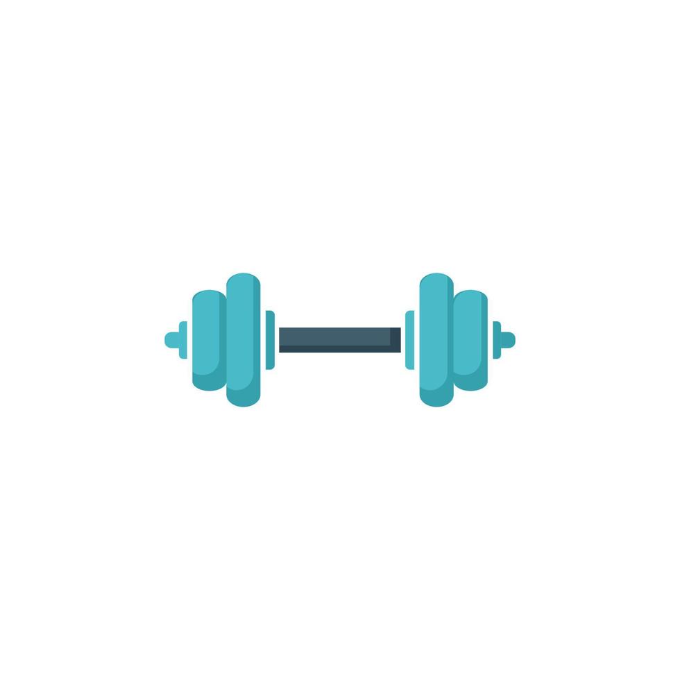 A blue dumbbell icon with a white background vector