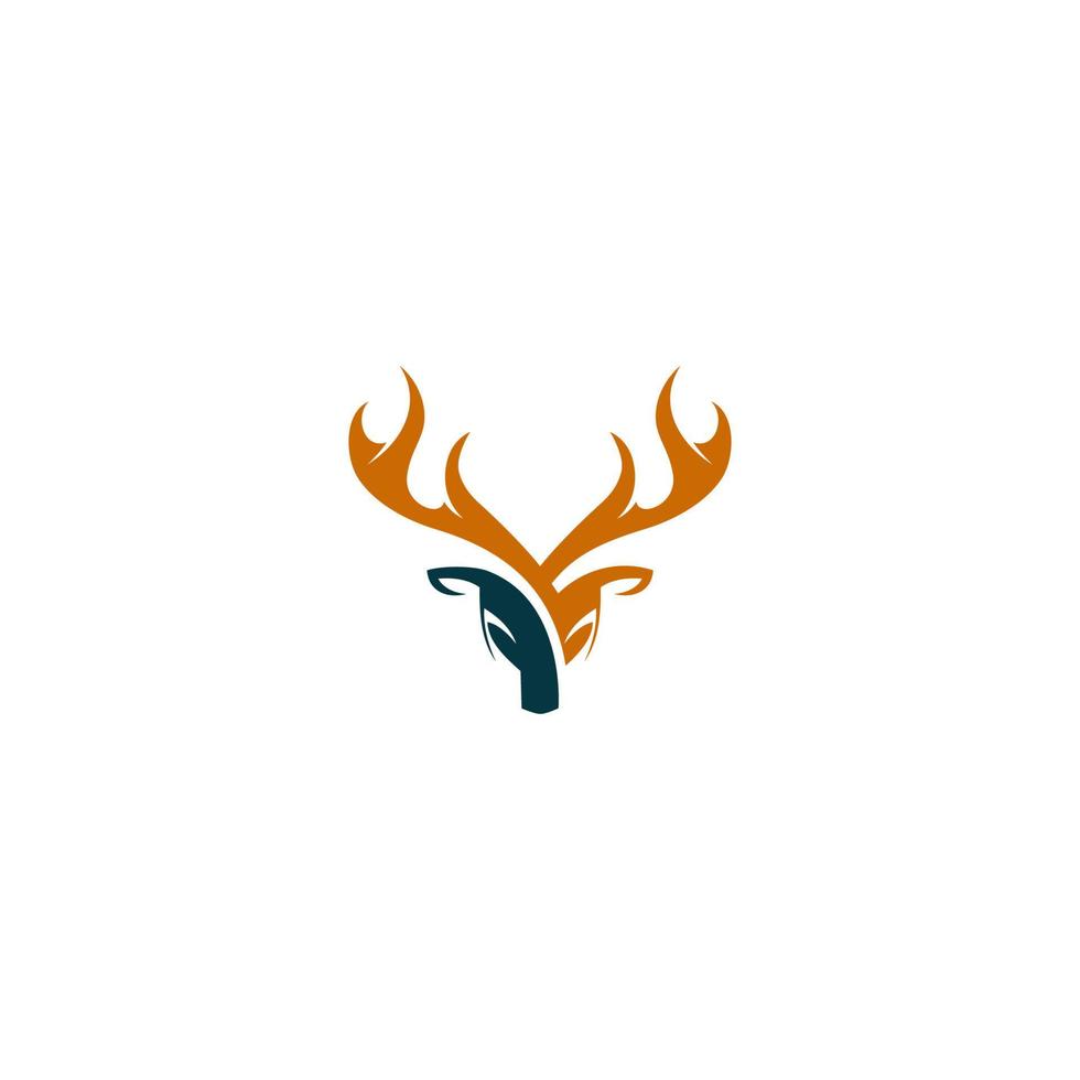 deer head logo design. deer antlers logo. vector