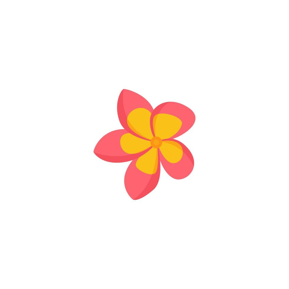 un rosado y amarillo flor con un blanco antecedentes. vector