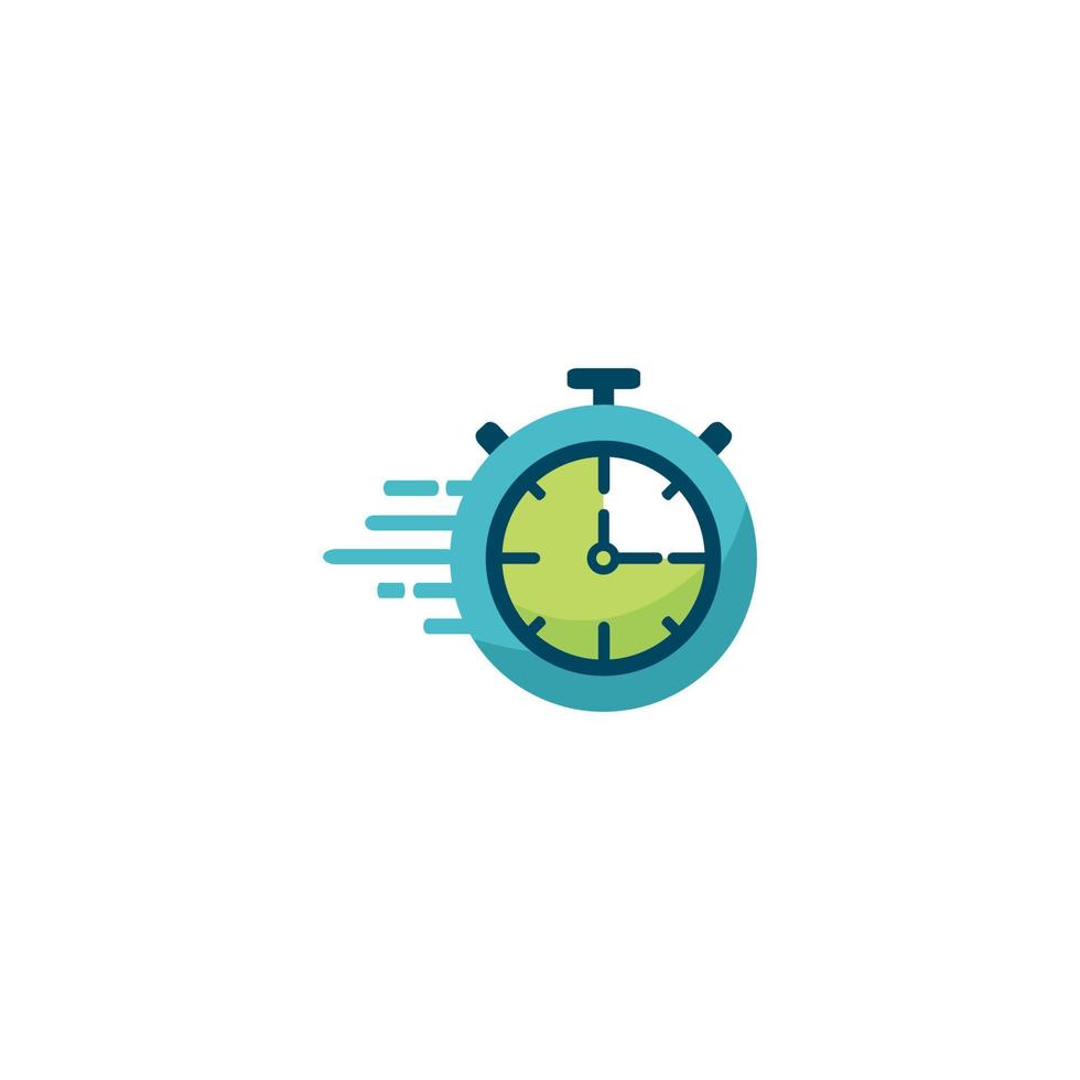 A stopwatch logo with a time vector