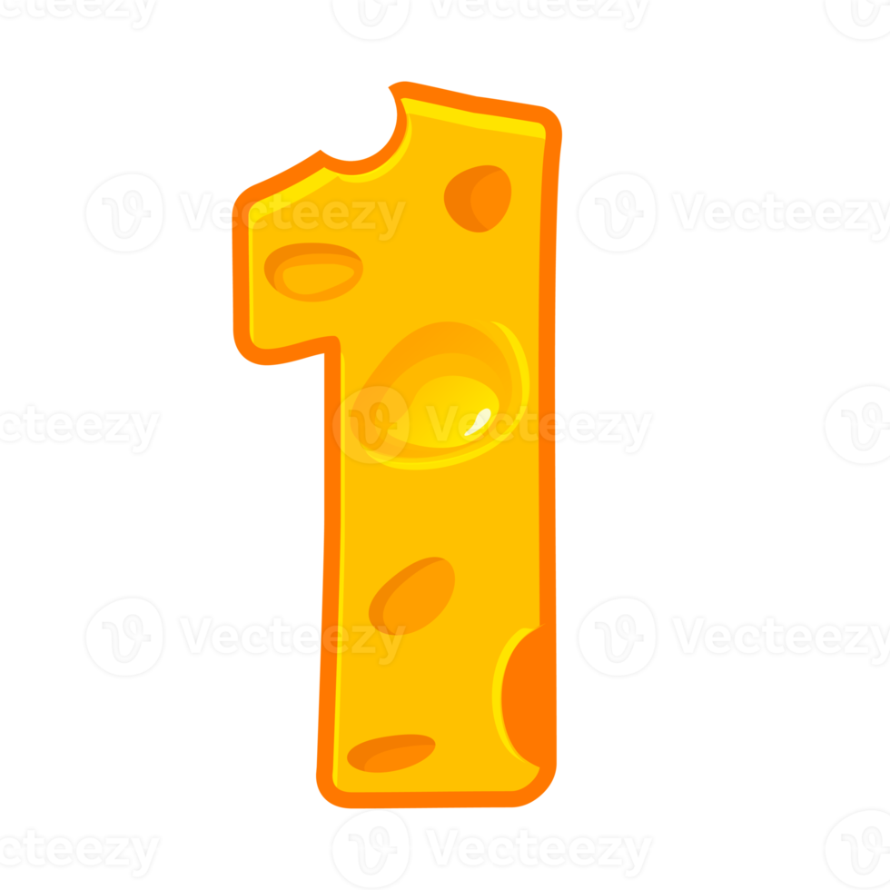 Cheese number 1. One font kids number. Figure 1 png