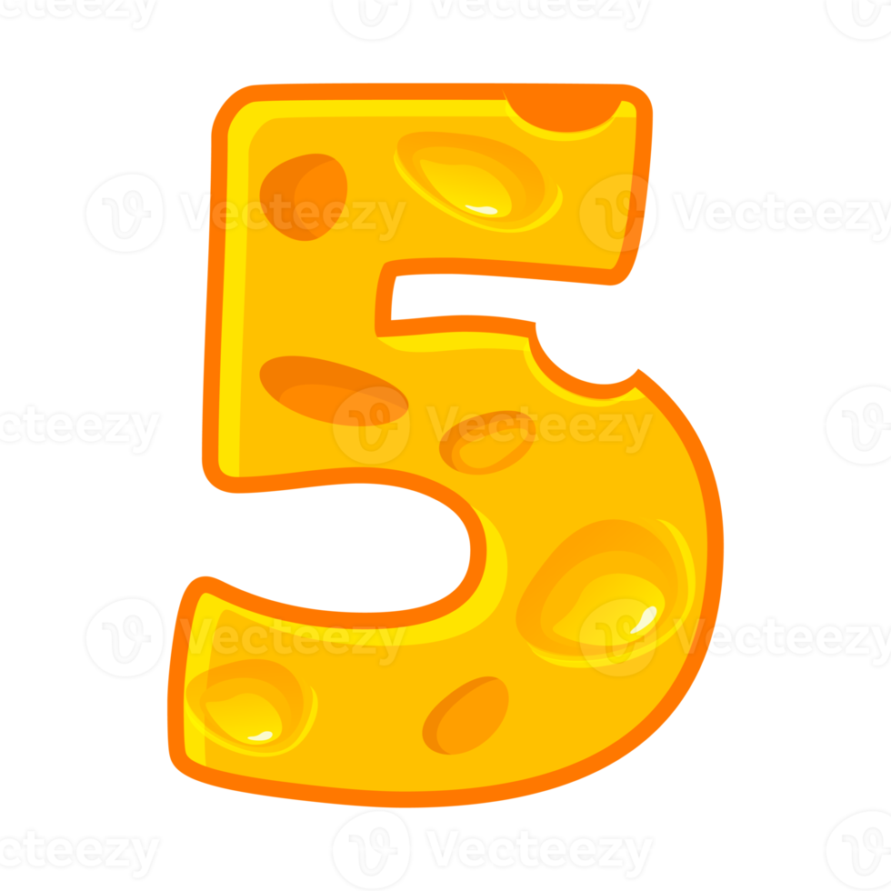 Cheese number 5. Five font kids number. Figure 5 png