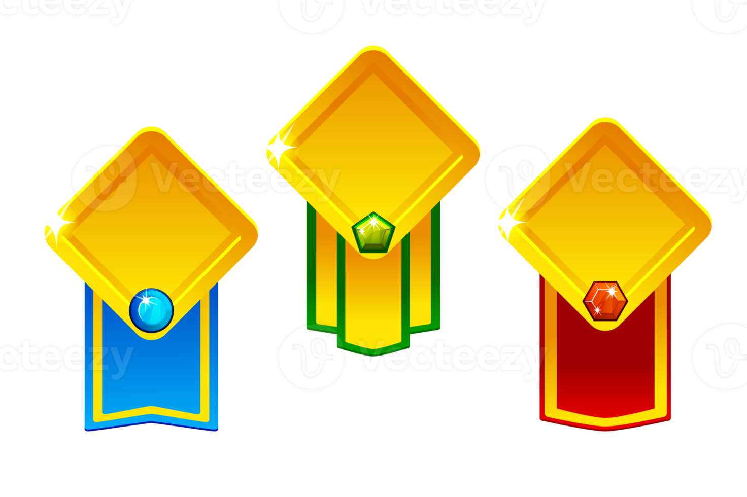 Rewards bonus UI icons in rhombus shape. Level up icon.Element for mobile game or web apps. Graphical 2D element for UI and GUI. png