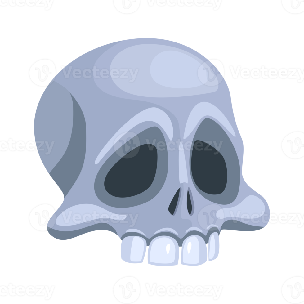 Human skull, head of skeleton. Symbol of death or dangerous. Design element for halloween holiday png