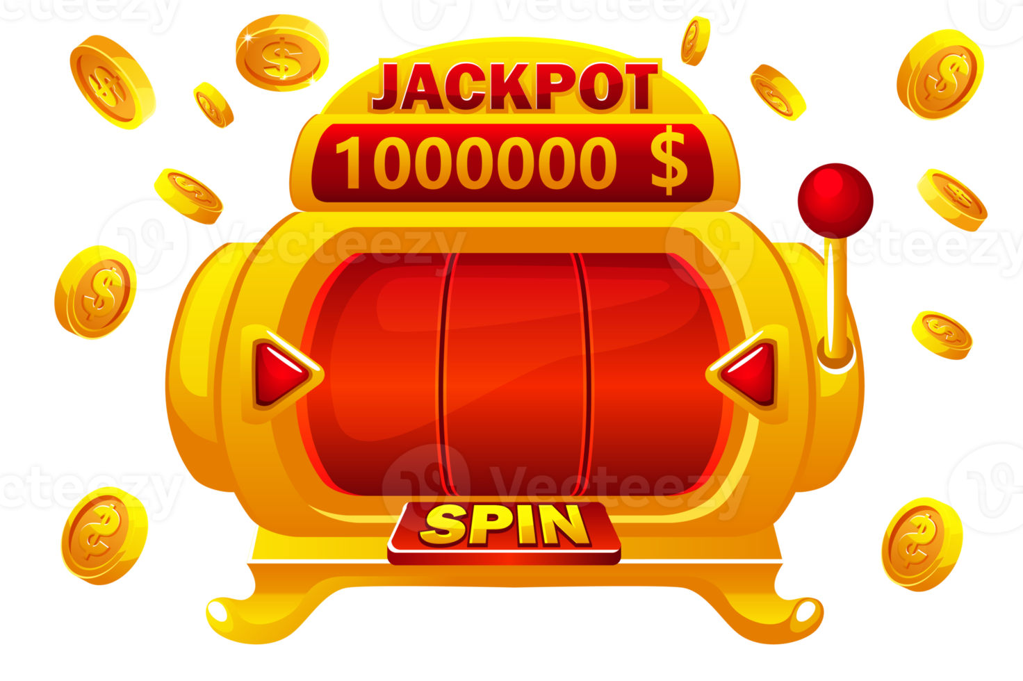 Golden slot machine for online casino and slots game. Coins explosion 20576787 PNG