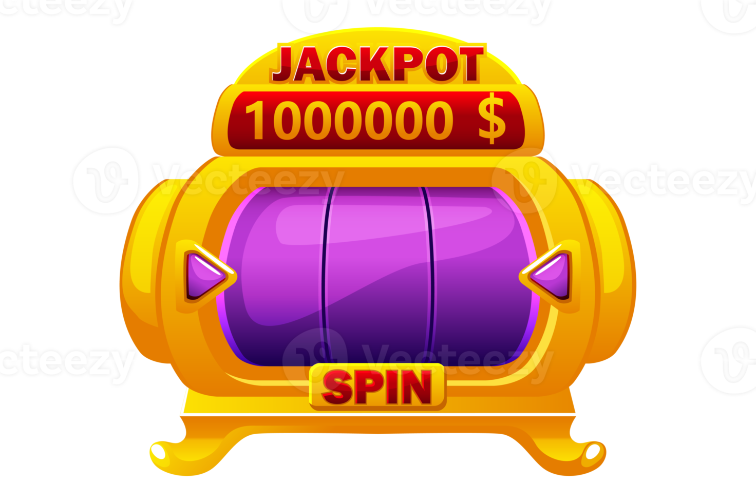 Empty golden slot machine for online casino and slots game png